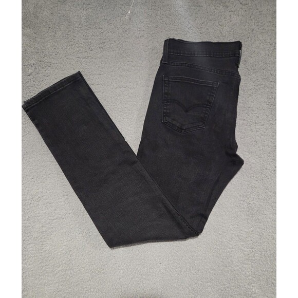 Levis 511 Jeans Mens 34x29 Black Slim Fit Stretch Denim Tapered Skater Grunge - Picture 1 of 9